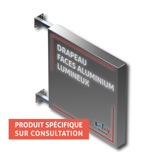 Drapeau faces aluminium lumineux - Potences