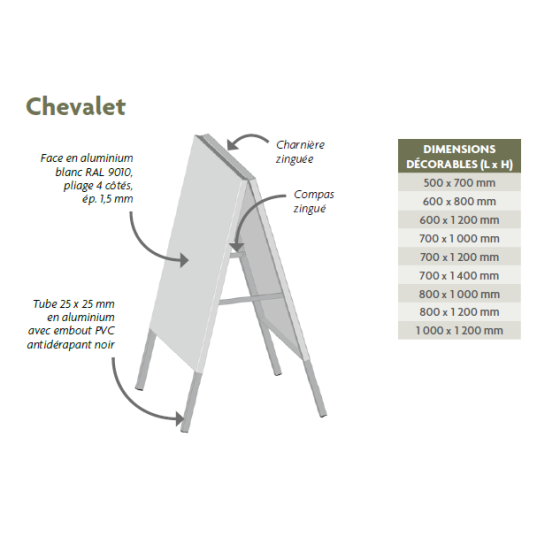 Chevalet alumium repliable