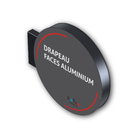 Panneau drapeau faces aluminium Rond