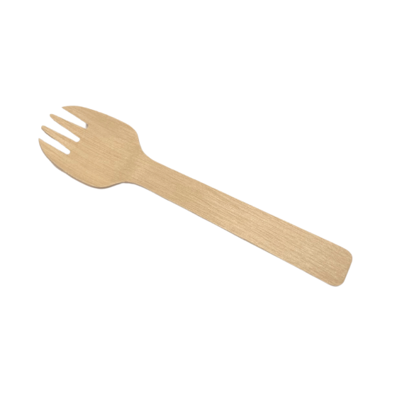 FOURCHETTES EN BOIS "SPORK" 10,5 CM