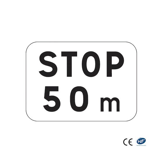 Panonceau M5A - Distance comprise entre le signal et le stop (personnalisable)